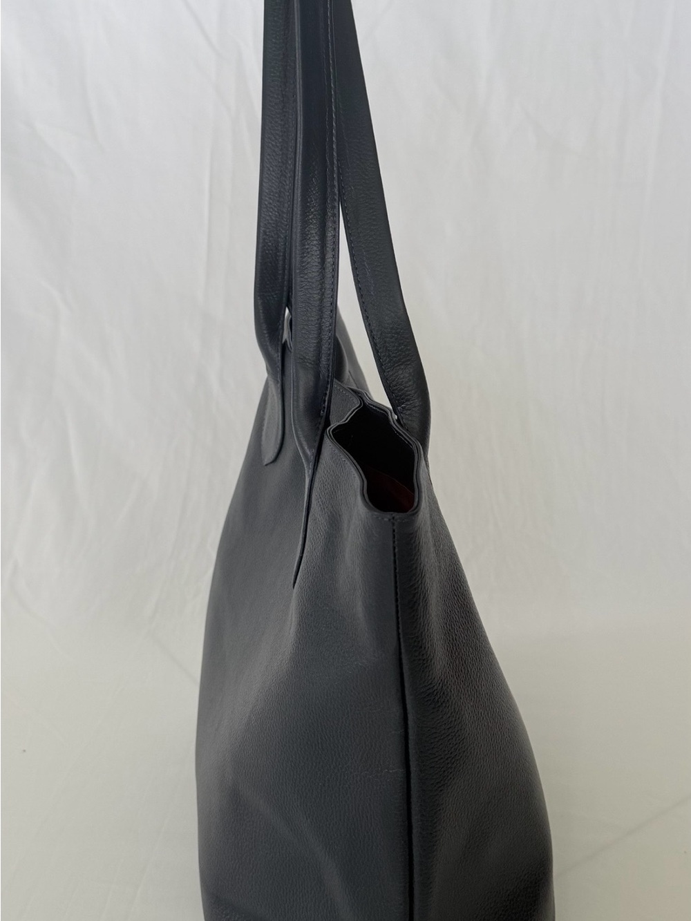 Classic Dark Blue Leather Tote Bag - Ref Liner Everyday Carry - Picture 4 of 9